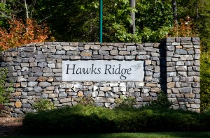 hawks ridge stone sign