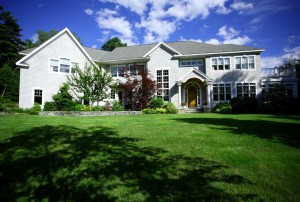 suburban house with yard